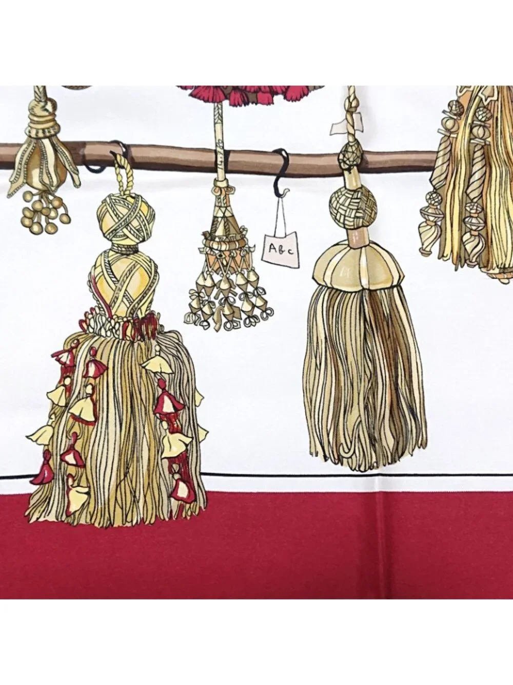 Hermes Carre 90 Passementerie Tassel Silk Scarf